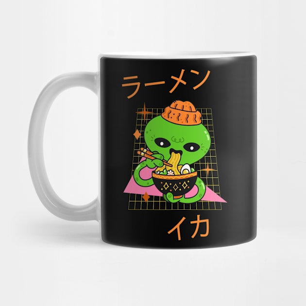 Japanese ramen kawaii noodles octopus by printedartings